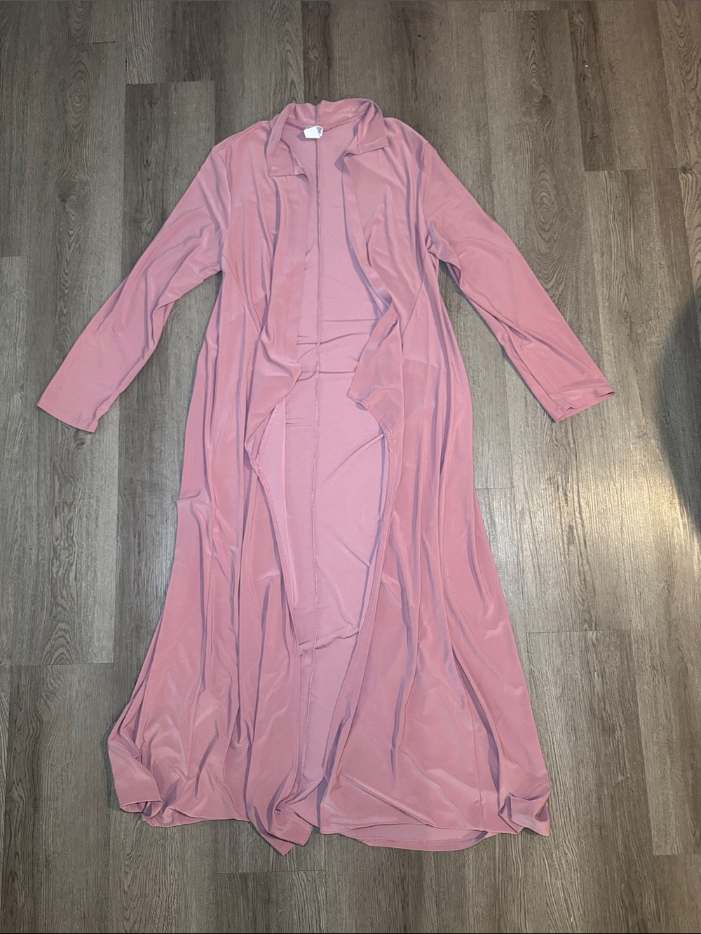 Women's Open Front Long Cardigan Sweater - Dusty Rose